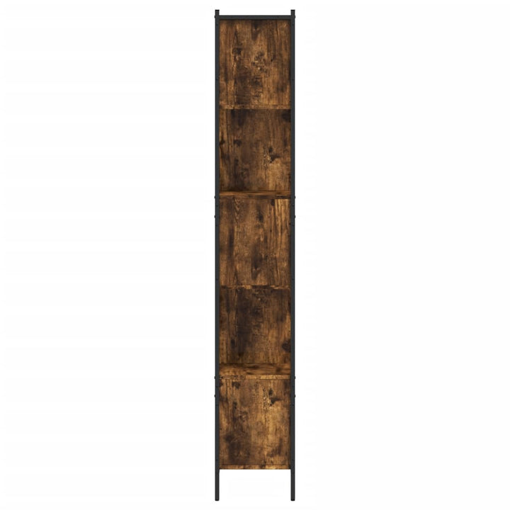bogreol 102x28x172 cm konstrueret træ røget egetræsfarve