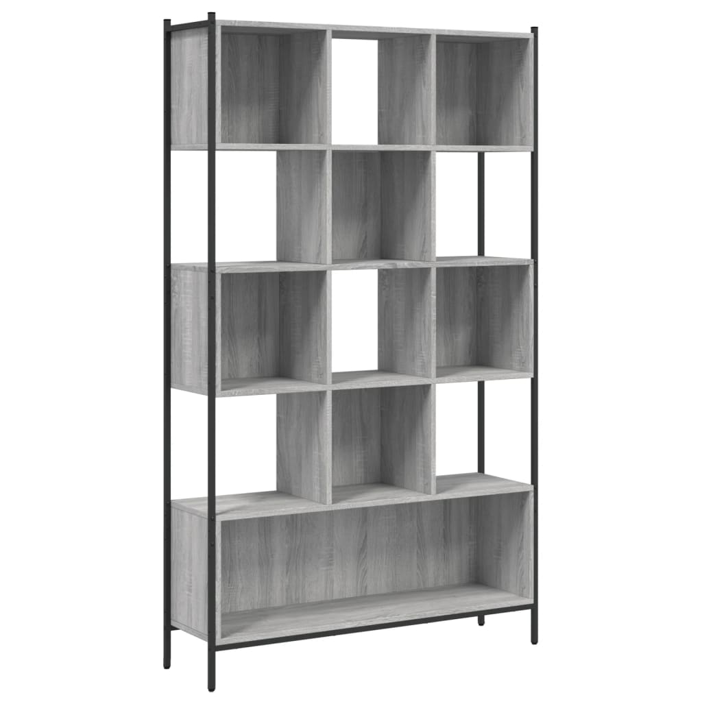 bogreol 102x28x172 cm konstrueret træ grå sonoma-eg