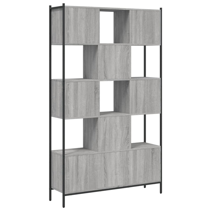 bogreol 102x28x172 cm konstrueret træ grå sonoma-eg