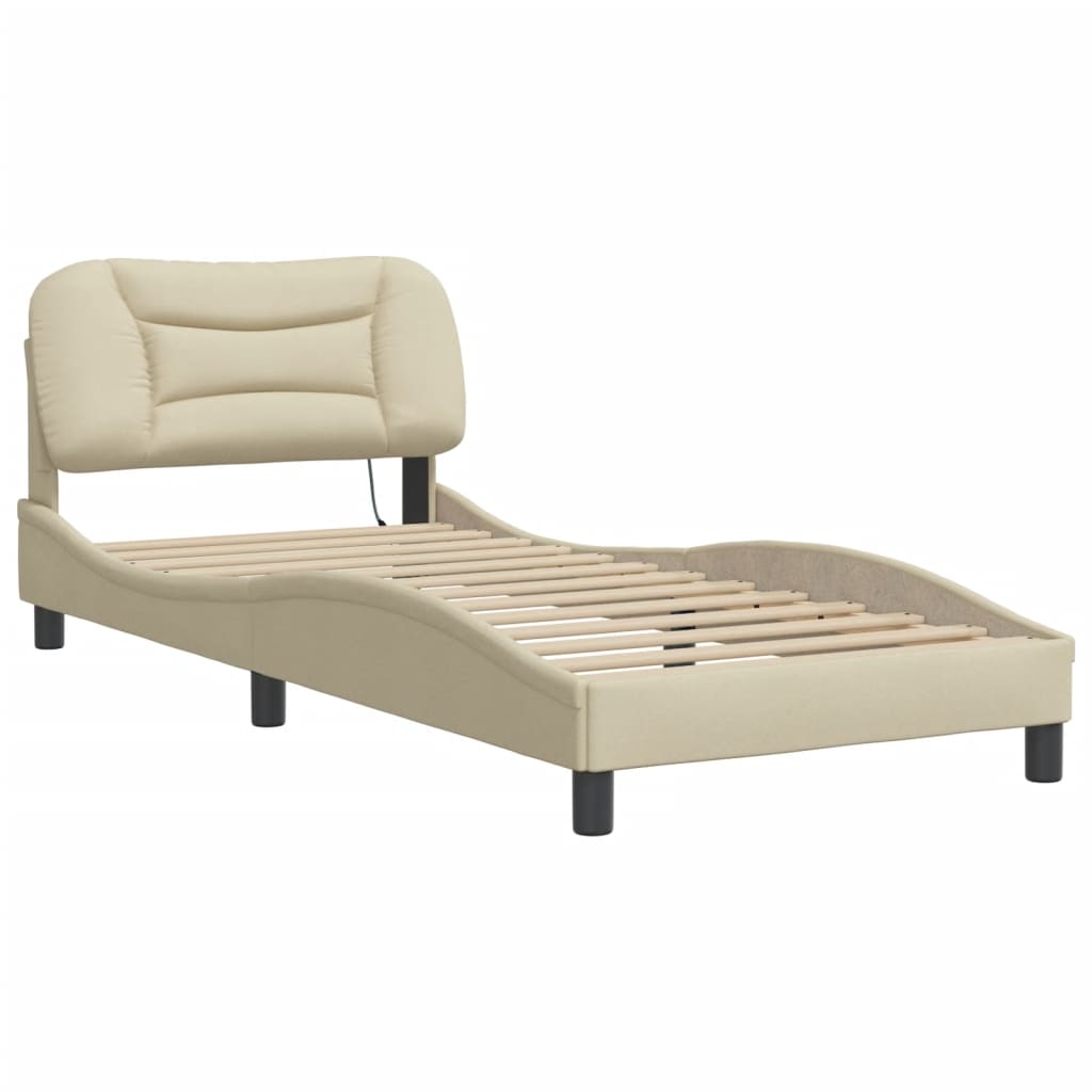 sengeramme uden madras Hvar 80x200 cm stof cremefarvet