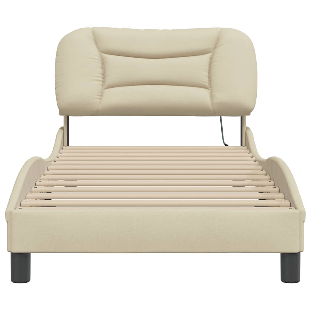 sengeramme uden madras Hvar 80x200 cm stof cremefarvet