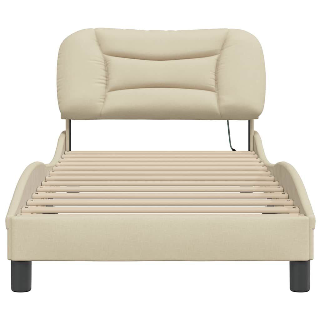 sengeramme uden madras Hvar 80x200 cm stof cremefarvet