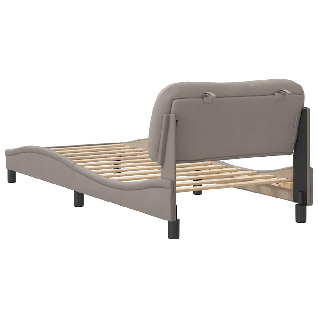 sengeramme uden madras Hvar 90x190 cm stof gråbrun