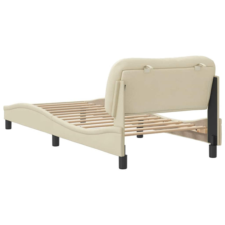 sengeramme uden madras Hvar 90x190 cm stof cremefarvet