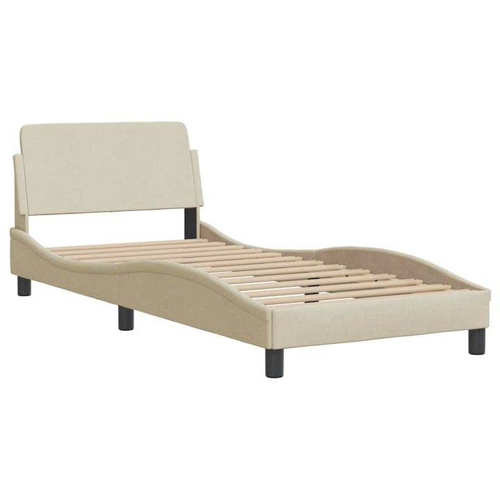 sengeramme uden madras Hvar 90x190 cm stof cremefarvet