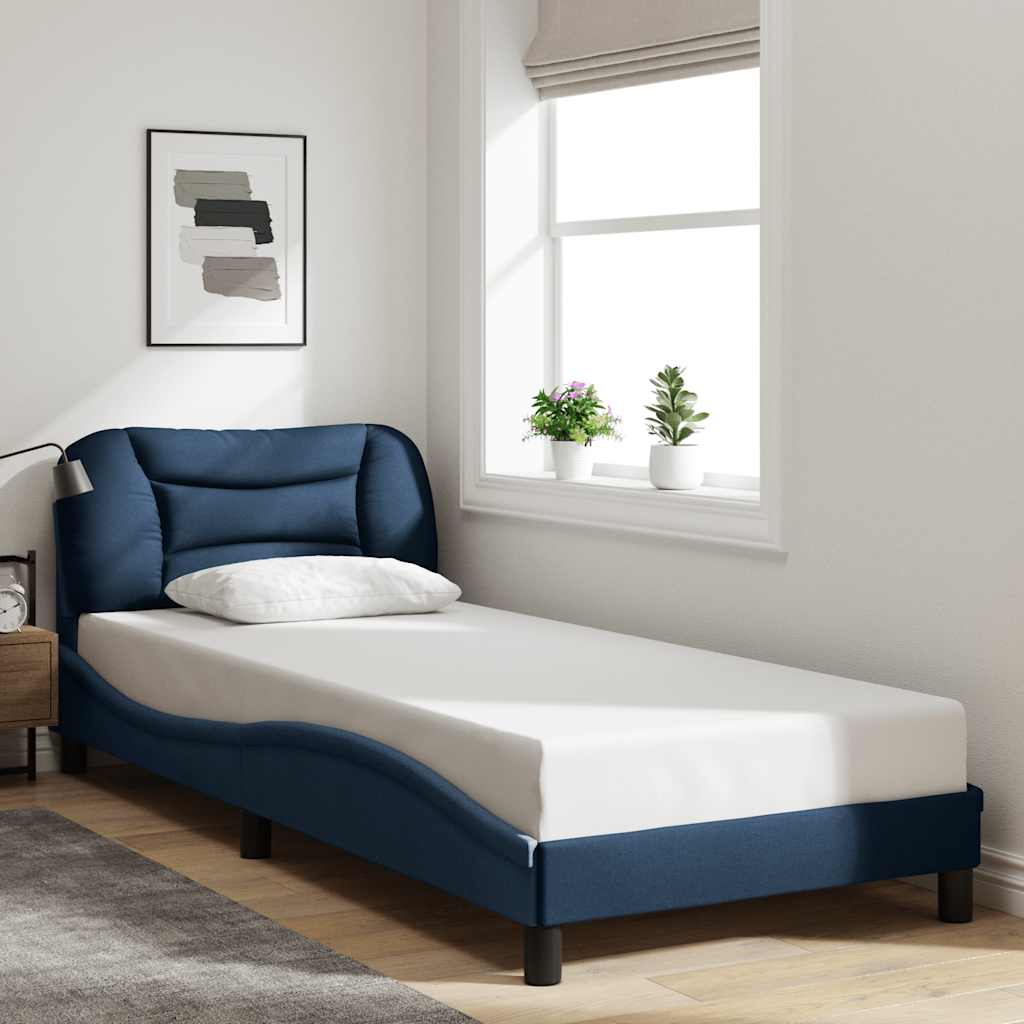 sengeramme uden madras Hvar 90x190 cm stof blå
