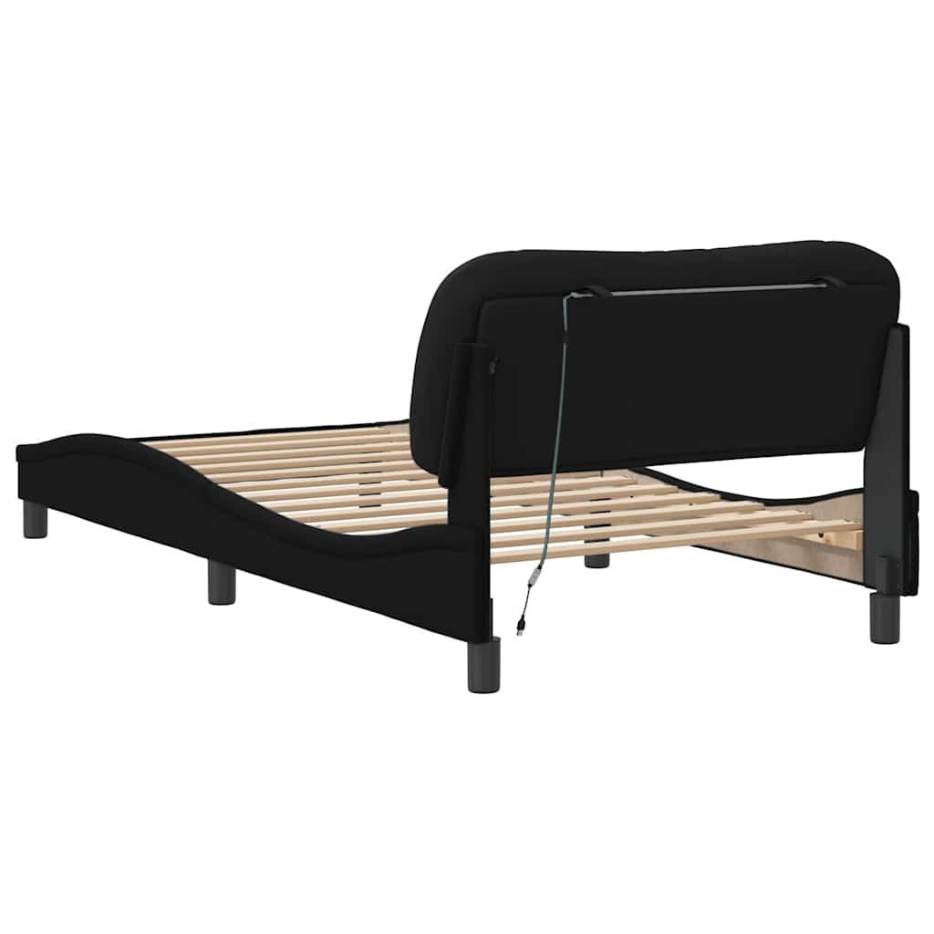 sengeramme uden madras Hvar Sort 100x200 cm Stof