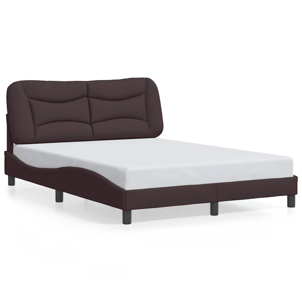 sengeramme uden madras Hvar 140x190 cm stof mørkebrun