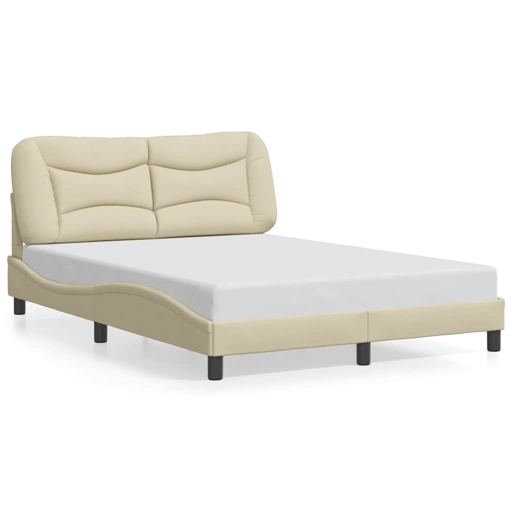 sengeramme uden madras Hvar 140x190 cm stof cremefarvet