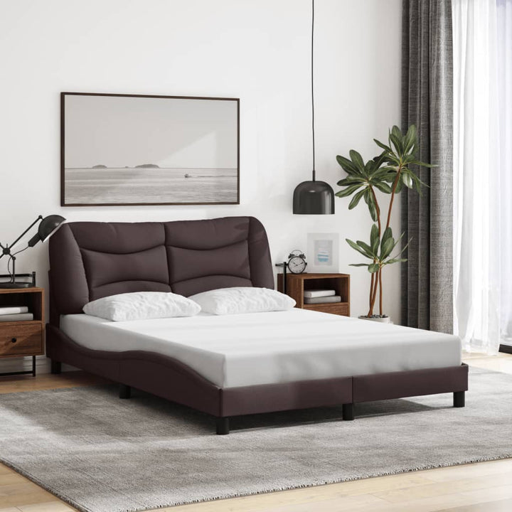 sengeramme uden madras Hvar 140x200 cm stof mørkebrun