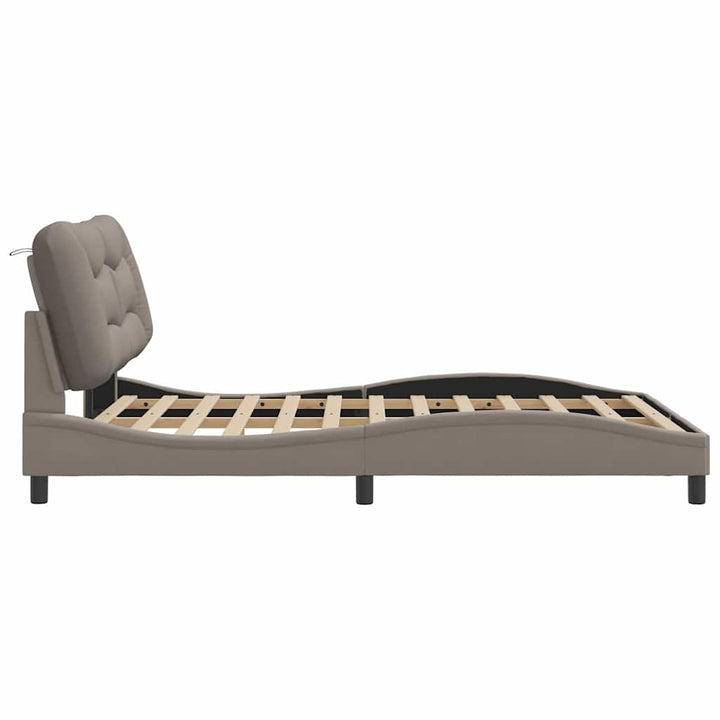 sengeramme uden madras Hvar 140x200 cm stof gråbrun