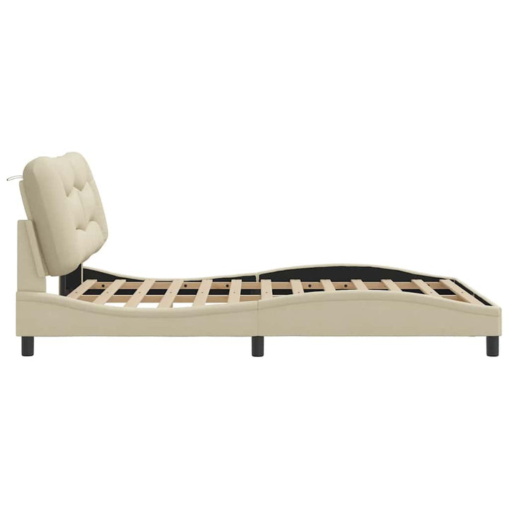 sengeramme uden madras Hvar 140x200 cm stof cremefarvet