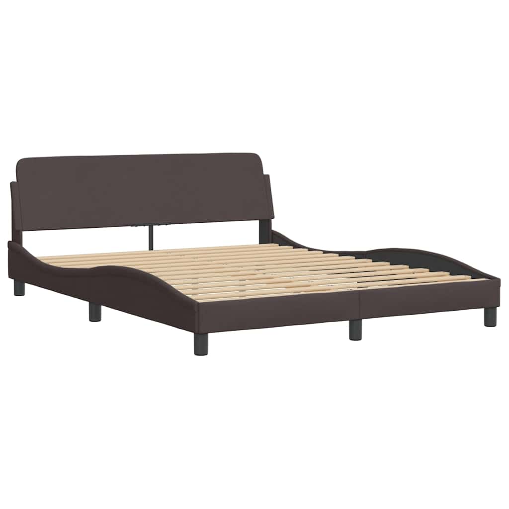 sengeramme uden madras Hvar 160x200 cm stof mørkebrun