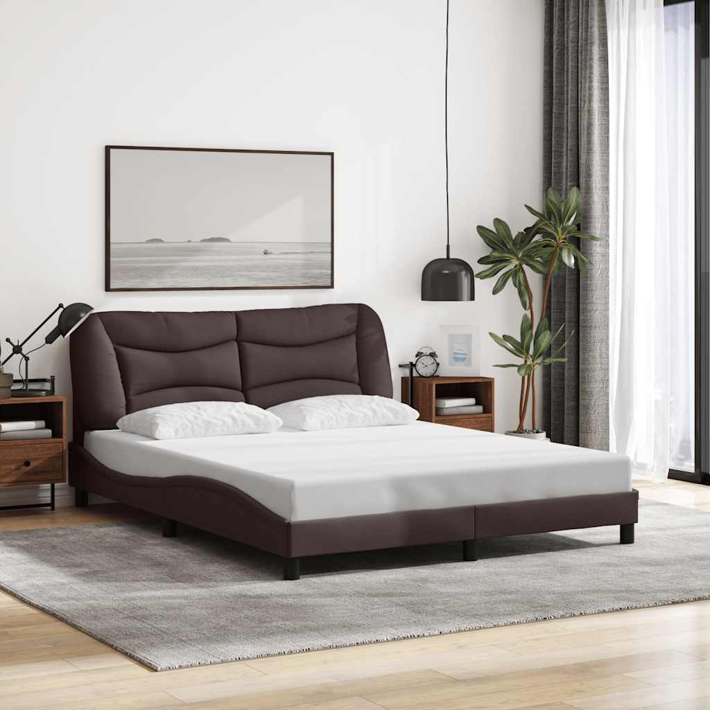 sengeramme uden madras Hvar 160x200 cm stof mørkebrun
