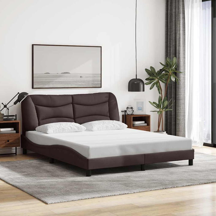 sengeramme uden madras Hvar 160x200 cm stof mørkebrun