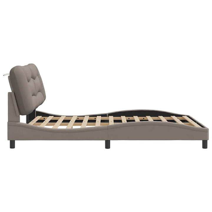 sengeramme uden madras Hvar 160x200 cm stof gråbrun