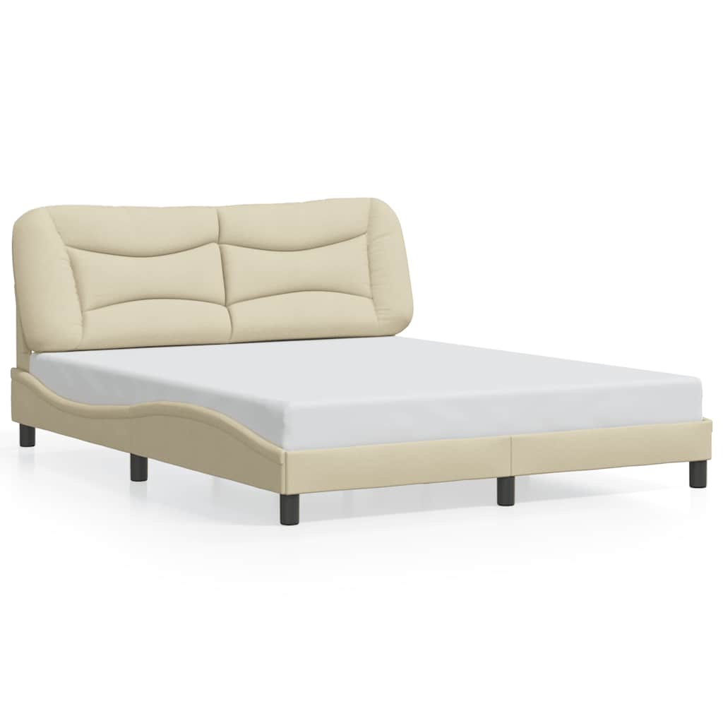 sengeramme uden madras Hvar 160x200 cm stof cremefarvet