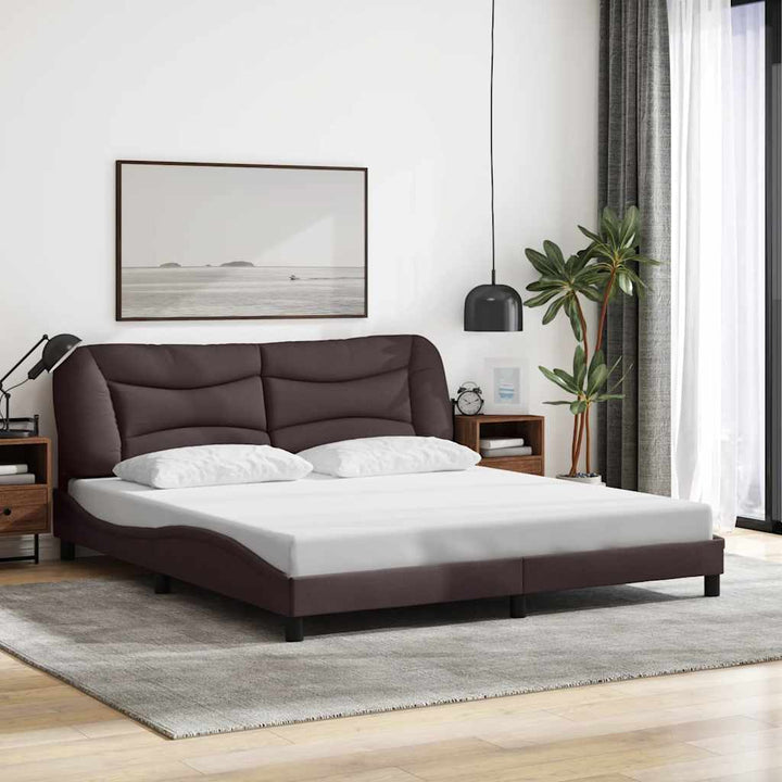 sengeramme uden madras Hvar 180x200 cm stof mørkebrun