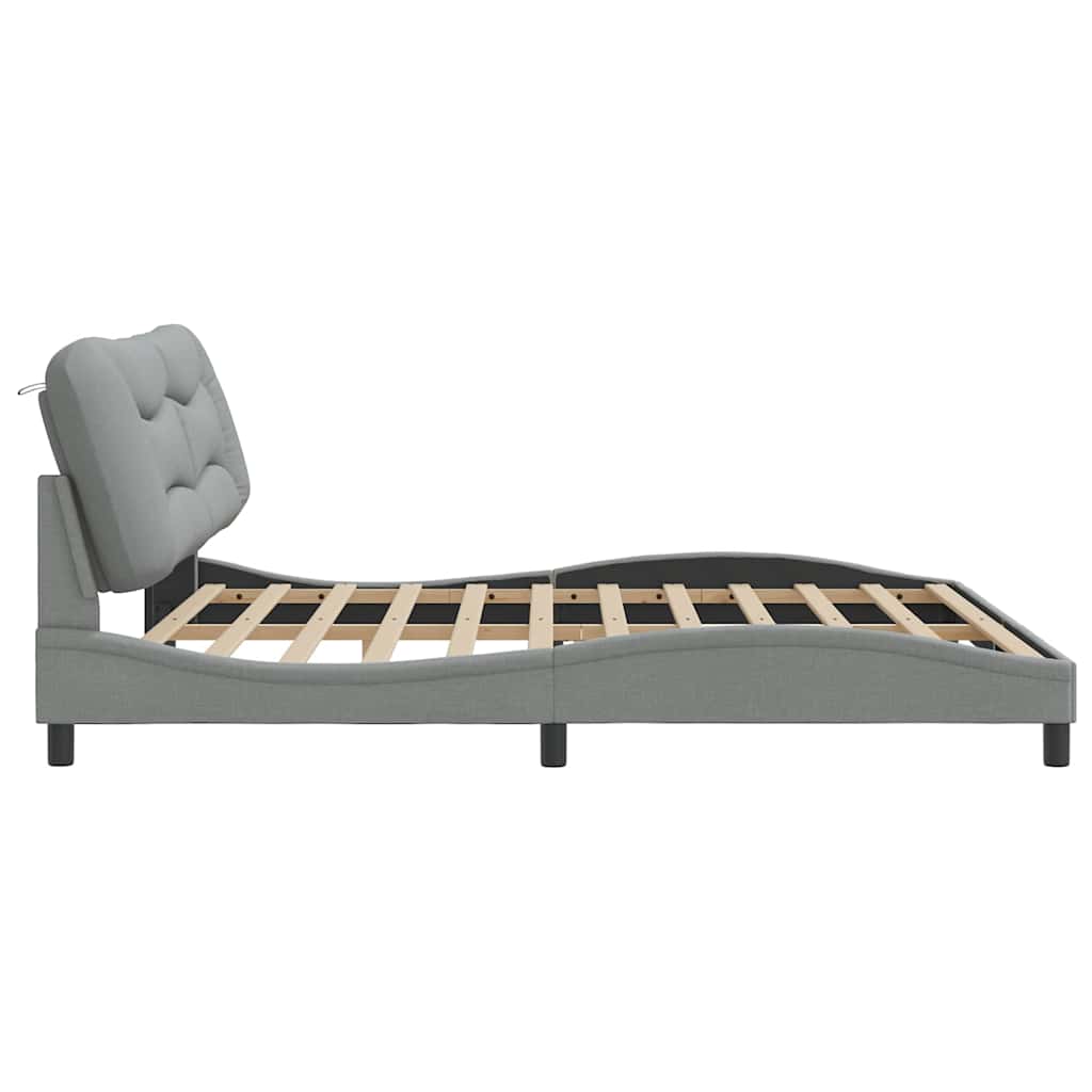 sengeramme uden madras Hvar 200x200 cm stof lysegrå