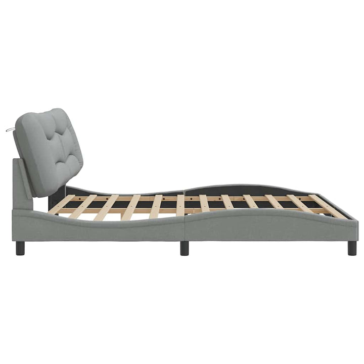 sengeramme uden madras Hvar 200x200 cm stof lysegrå