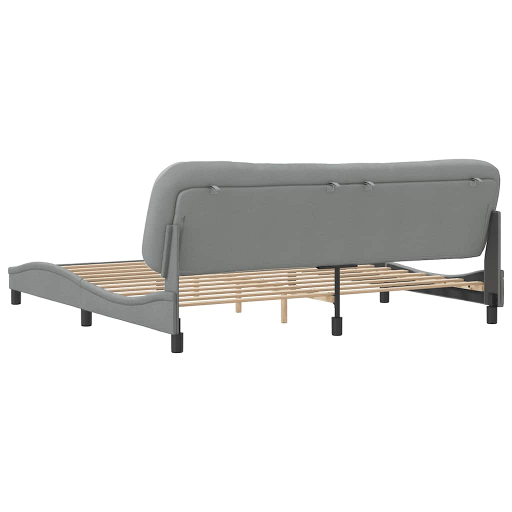 sengeramme uden madras Hvar 200x200 cm stof lysegrå