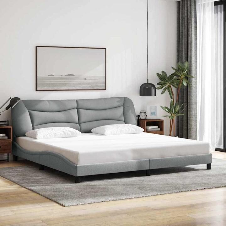 sengeramme uden madras Hvar 200x200 cm stof lysegrå