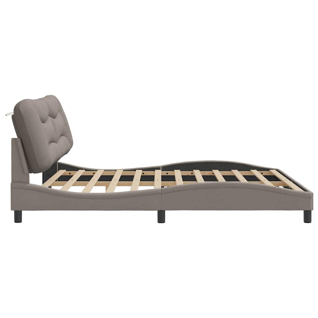 sengeramme uden madras Hvar 200x200 cm stof gråbrun