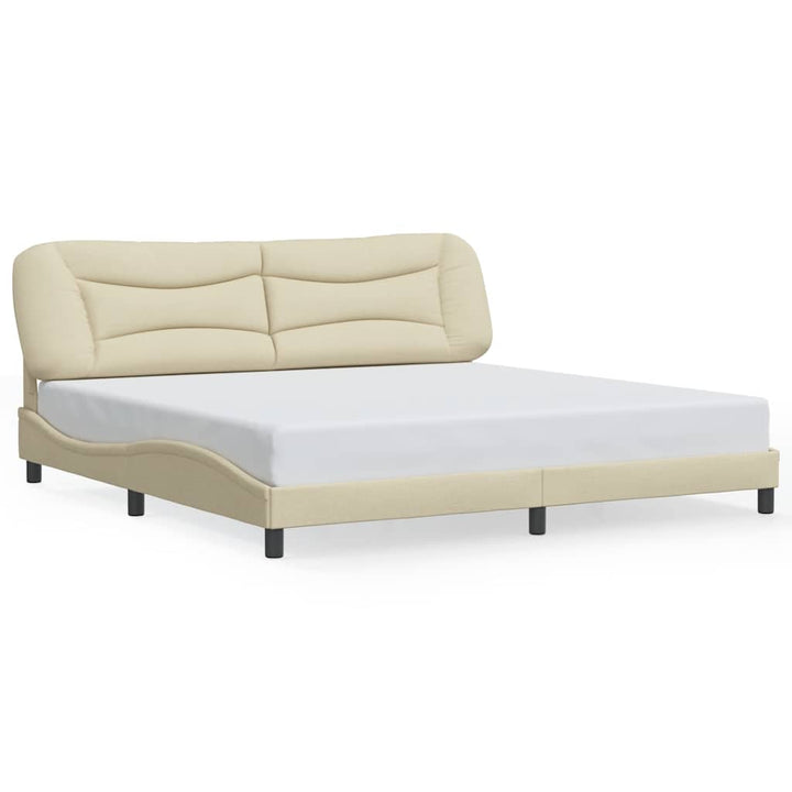 sengeramme uden madras Hvar 200x200 cm stof cremefarvet