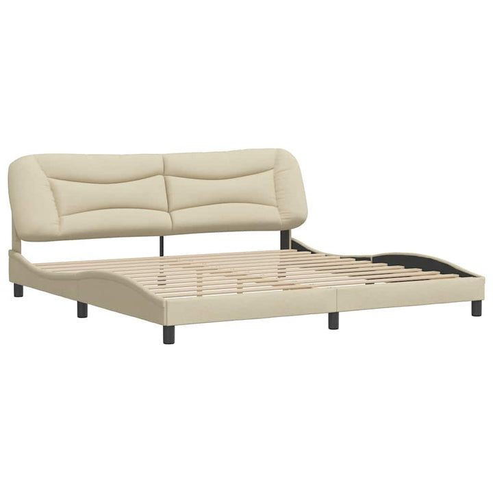 sengeramme uden madras Hvar 200x200 cm stof cremefarvet