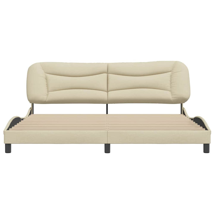 sengeramme uden madras Hvar 200x200 cm stof cremefarvet