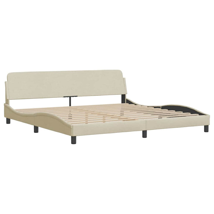 sengeramme uden madras Hvar 200x200 cm stof cremefarvet