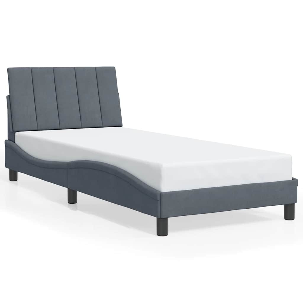 sengeramme uden madras Hanko Mørkegrå 80x200 cm Fløjl