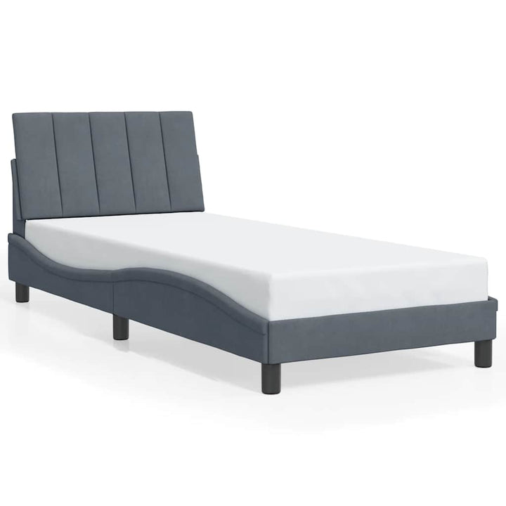 sengeramme uden madras Hanko Mørkegrå 80x200 cm Fløjl