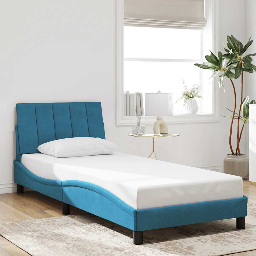 sengeramme uden madras Hanko 80x200 cm fløjl blå