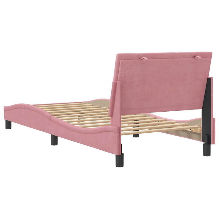 sengeramme uden madras Hanko 80x200 cm fløjl lyserød