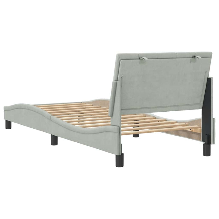 sengeramme uden madras Hanko Lysegrå 90x190 cm Fløjl