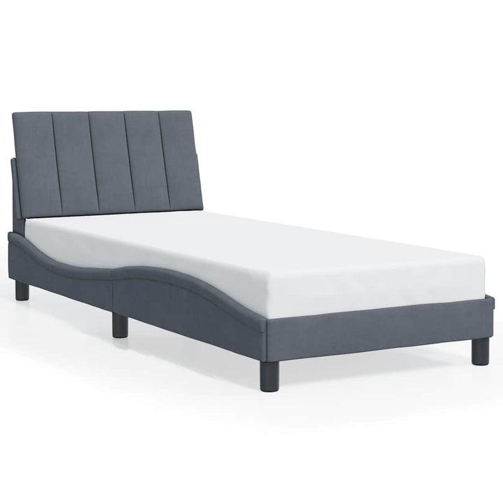 sengeramme uden madras Hanko Mørkegrå 90x190 cm Fløjl