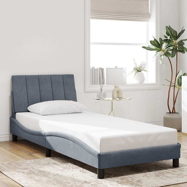 sengeramme uden madras Hanko Mørkegrå 90x190 cm Fløjl