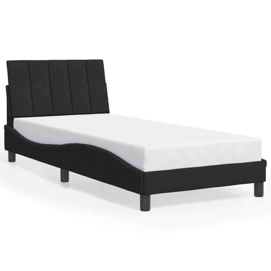 sengeramme uden madras Hanko 90x190 cm fløjl sort