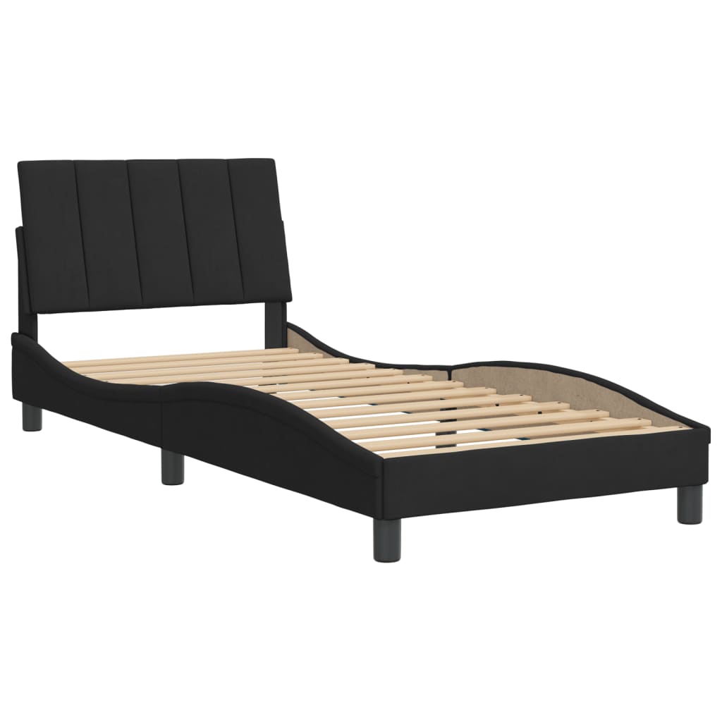 sengeramme uden madras Hanko 90x190 cm fløjl sort
