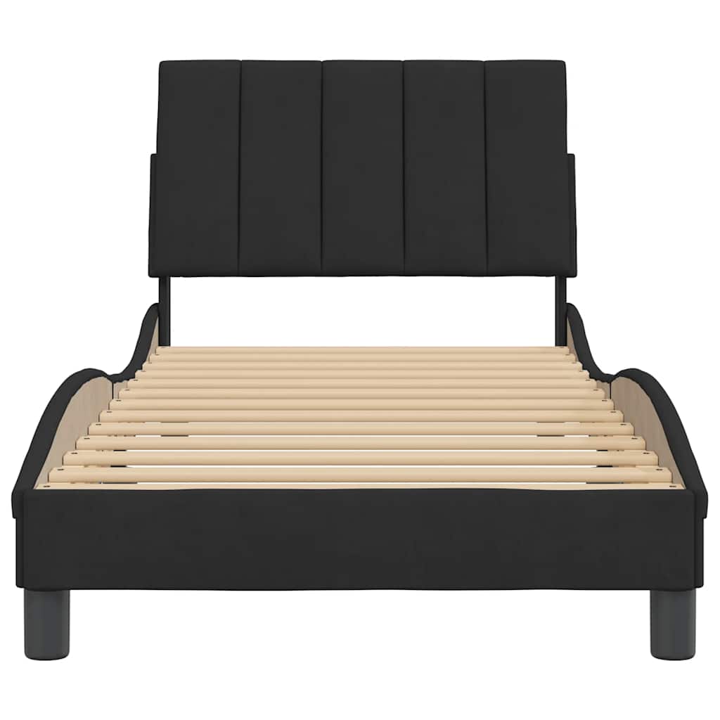 sengeramme uden madras Hanko 90x190 cm fløjl sort
