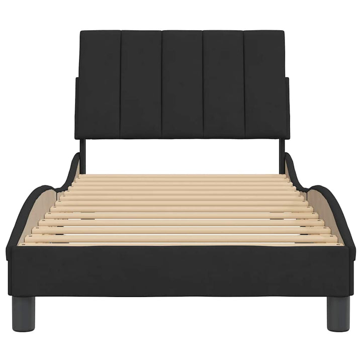 sengeramme uden madras Hanko 90x190 cm fløjl sort