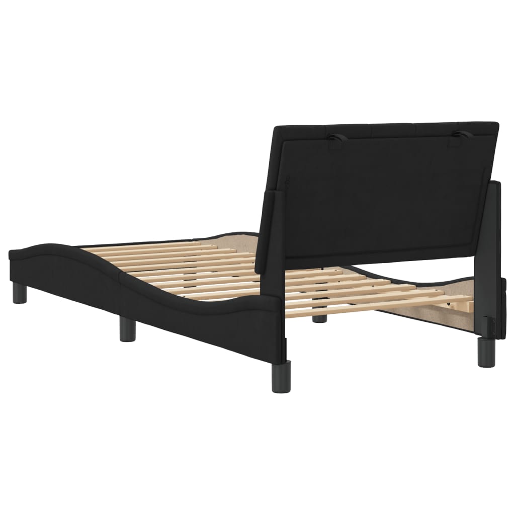 sengeramme uden madras Hanko 90x190 cm fløjl sort
