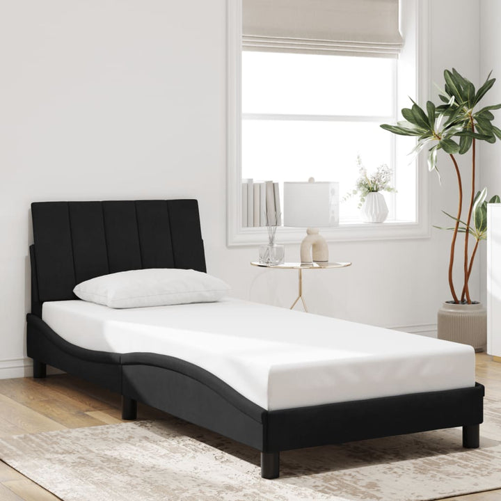sengeramme uden madras Hanko 90x190 cm fløjl sort