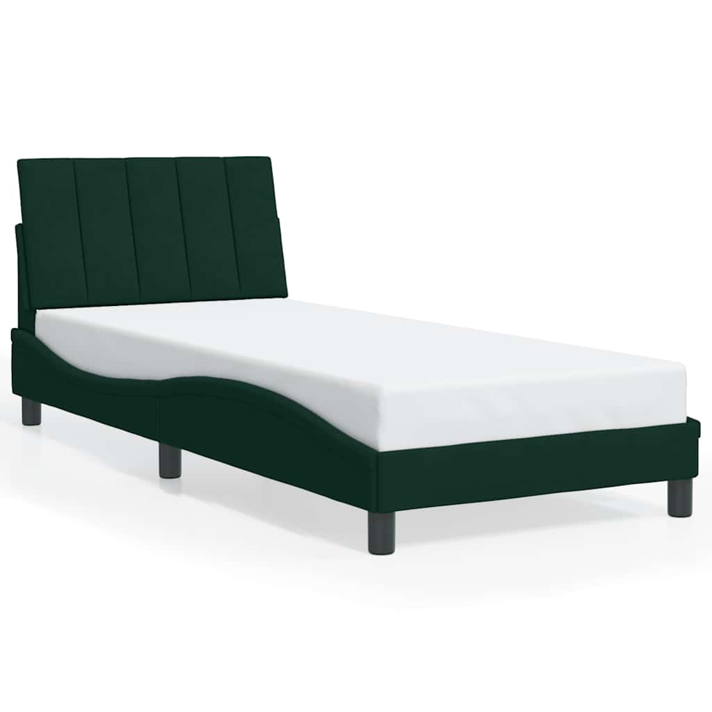 sengeramme uden madras Hanko Mørkegrøn 90x190 cm Fløjl