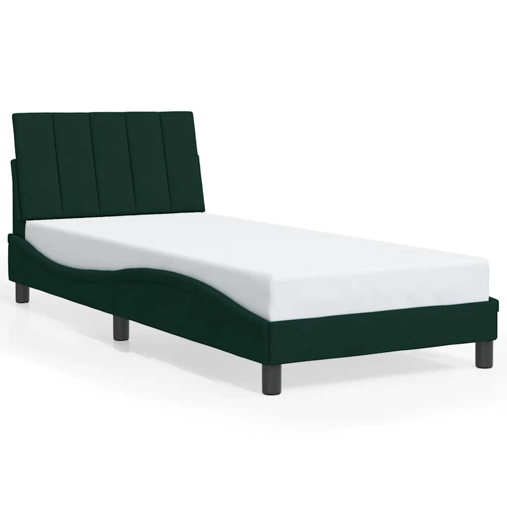 sengeramme uden madras Hanko Mørkegrøn 90x200 cm Fløjl