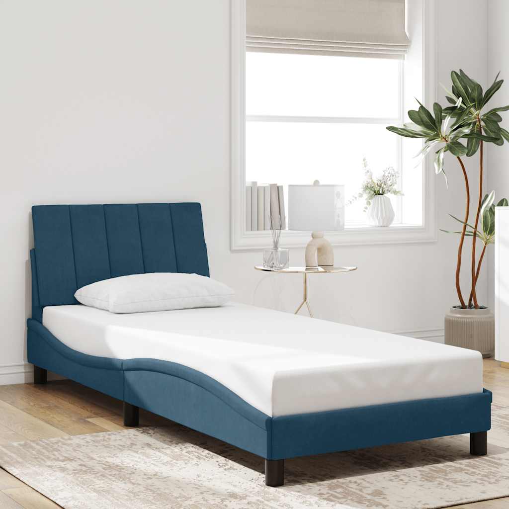 sengeramme uden madras Hanko 90x200 cm fløjl blå