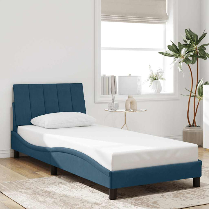 sengeramme uden madras Hanko 90x200 cm fløjl blå