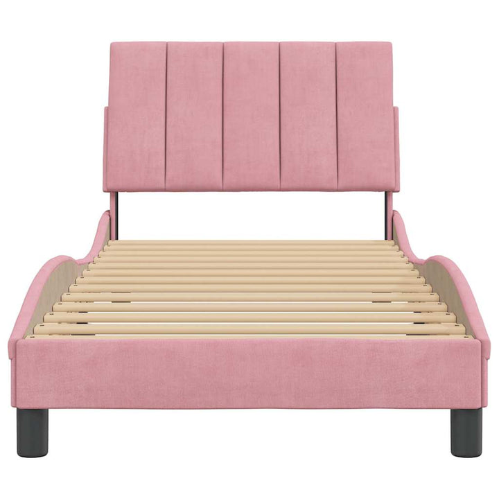 sengeramme uden madras Hanko 90x200 cm fløjl lyserød