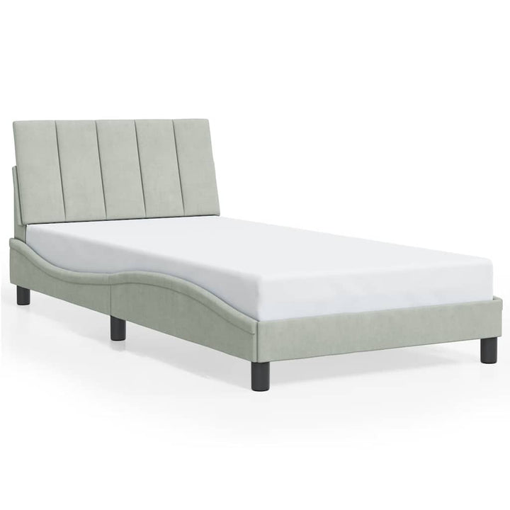 sengeramme uden madras Hanko Lysegrå 100x200 cm Fløjl